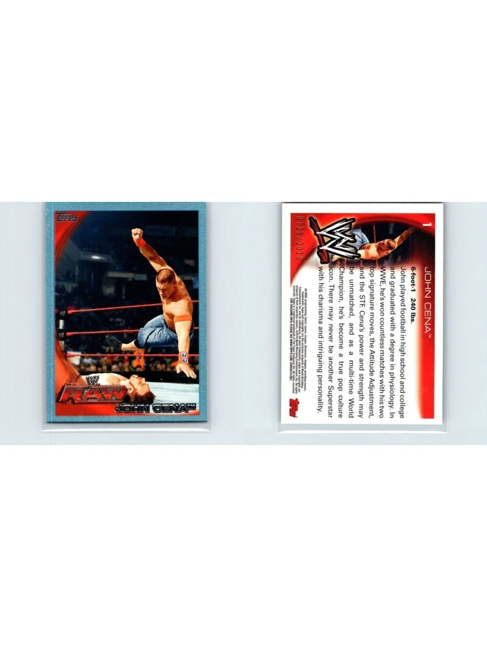 2010 Topps WWE John Cena #1 Blue #/2010